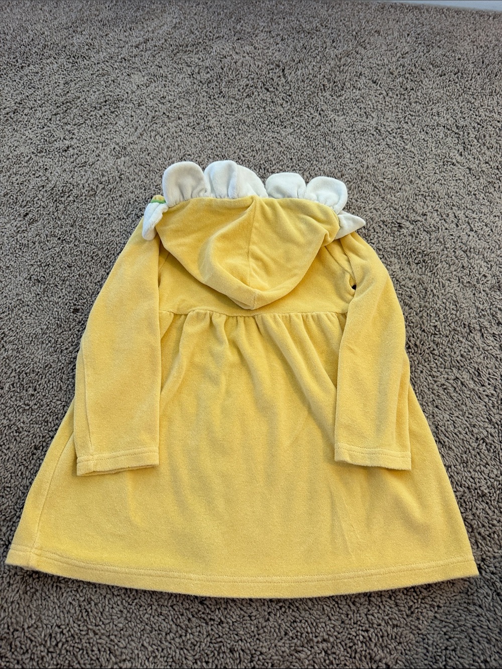 Gymboree Yellow Hooded Flower Coverup with Green Trim - Picture 4 of 4